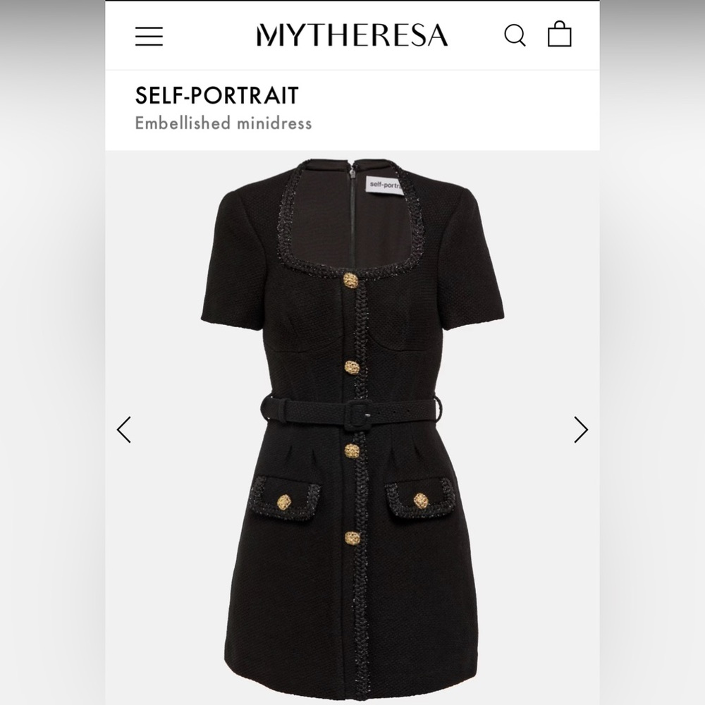self portrait embellished mini dress